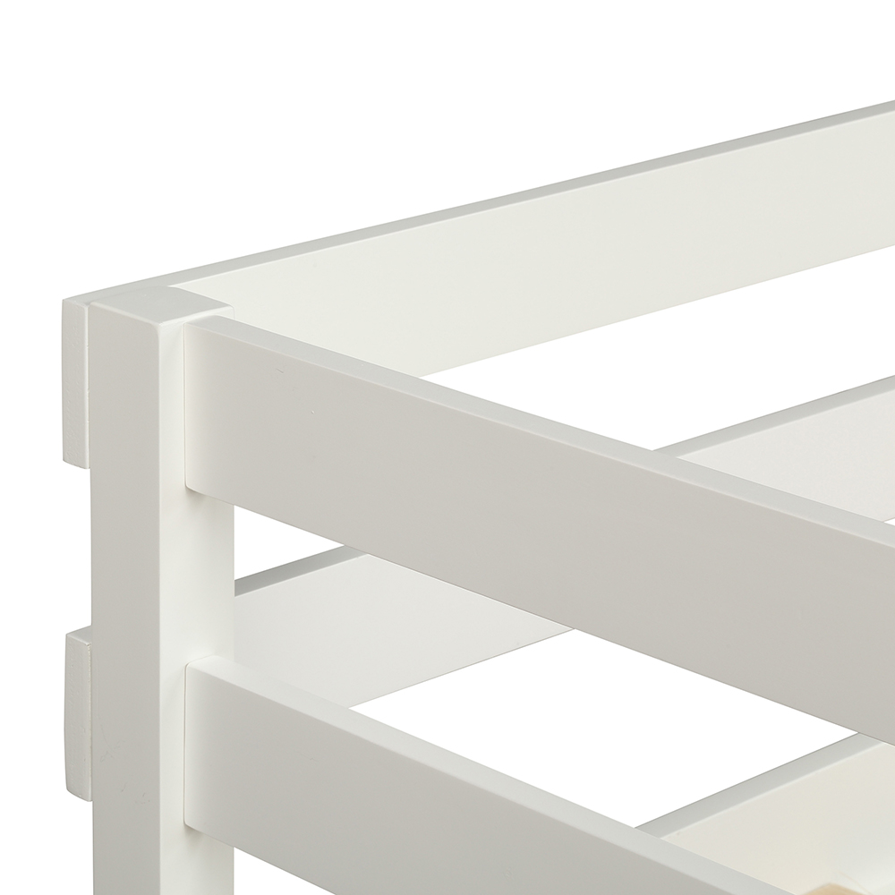 Twin Size Wooden Daybed with Trundle Bed and Wooden Slats Support, No Need for Spring Box, for Living Room, Bedroom, Office, Apartment - White