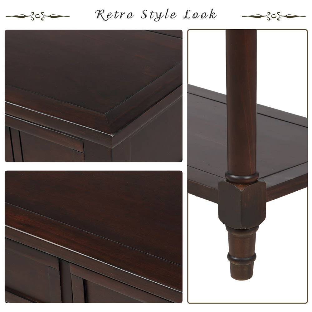 TREXM 35'' Console Table with 2 Storage Drawers, and Bottom Shelf, for Entrance, Hallway, Dining Room, Kitchen - Espresso