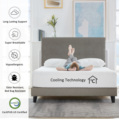 12-Inch Gel Memory Foam Mattress, Moisture-proof and Breathable, Relieve Pressure Points - Queen Size (Only Mattress)