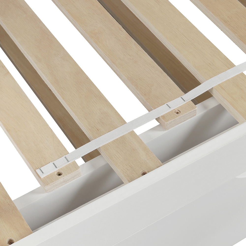 78" Twin Size Wooden Daybed with Trundle Bed and Wooden Slats Support, No Need for Spring Box, for Living Room, Bedroom, Office, Apartment - White