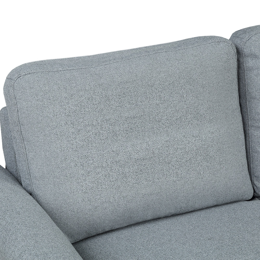 2-Seat Linen Fabric Sofa with Wooden Frame and Plastic Feet, for Living Room, Bedroom, Office, Apartment - Gray