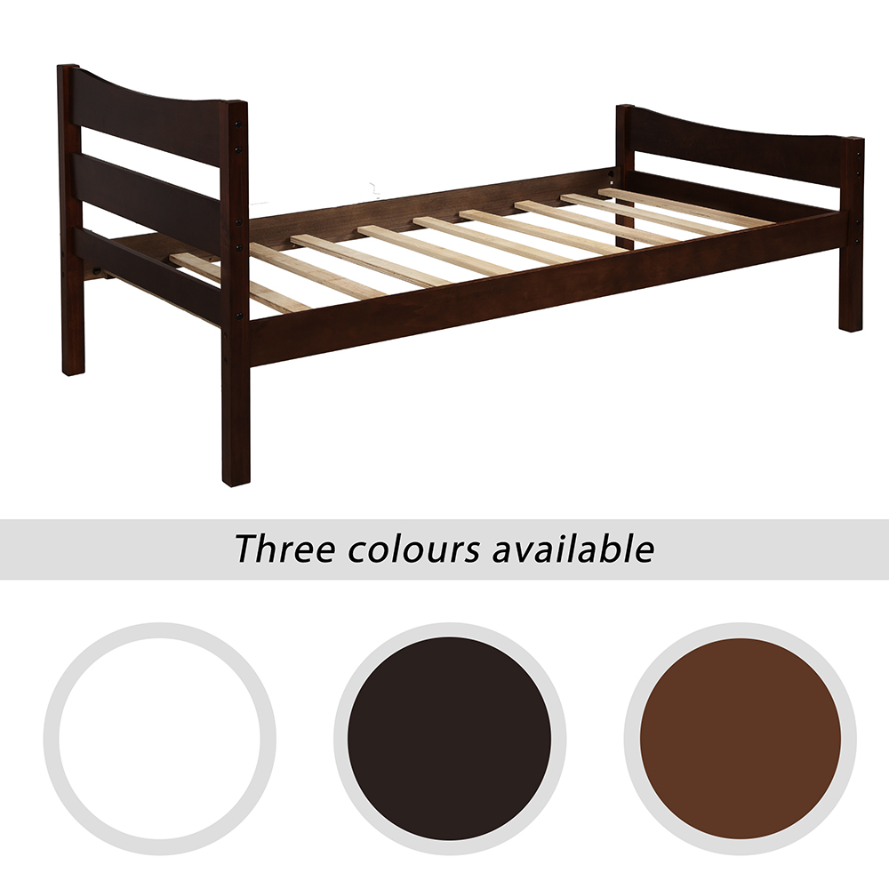 Twin Size Wooden Platform Bed Frame with Headboard, and Wooden Slats Support, No Spring Box Required (Frame Only) - Espresso