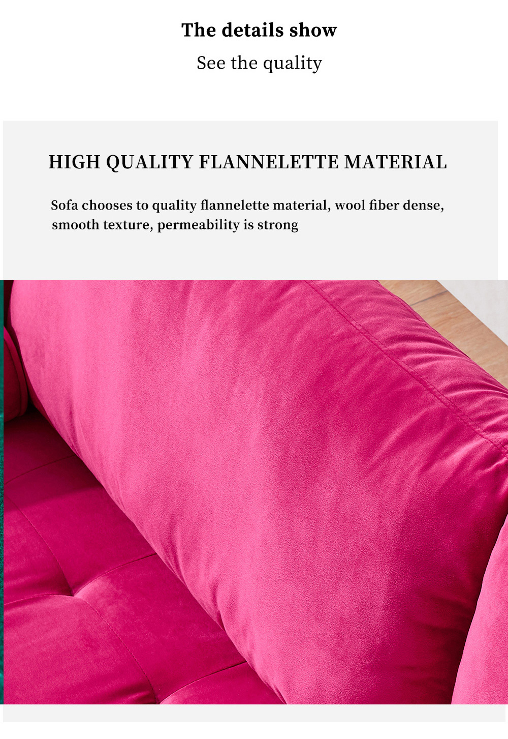 75.6" 3-Seat Velvet Fabric Upholstered Sofa with Armrests and Solid Wood Legs for Apartment, Office, Living Room, Bedroom - Red