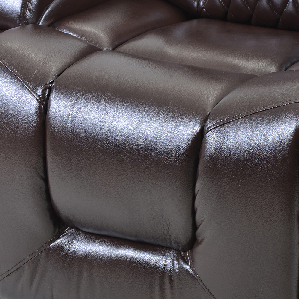 Orisfur PU Leather Electric Recliner with USB Charge Port and Cup Holder for Home Theater, Office, Living Room - Brown