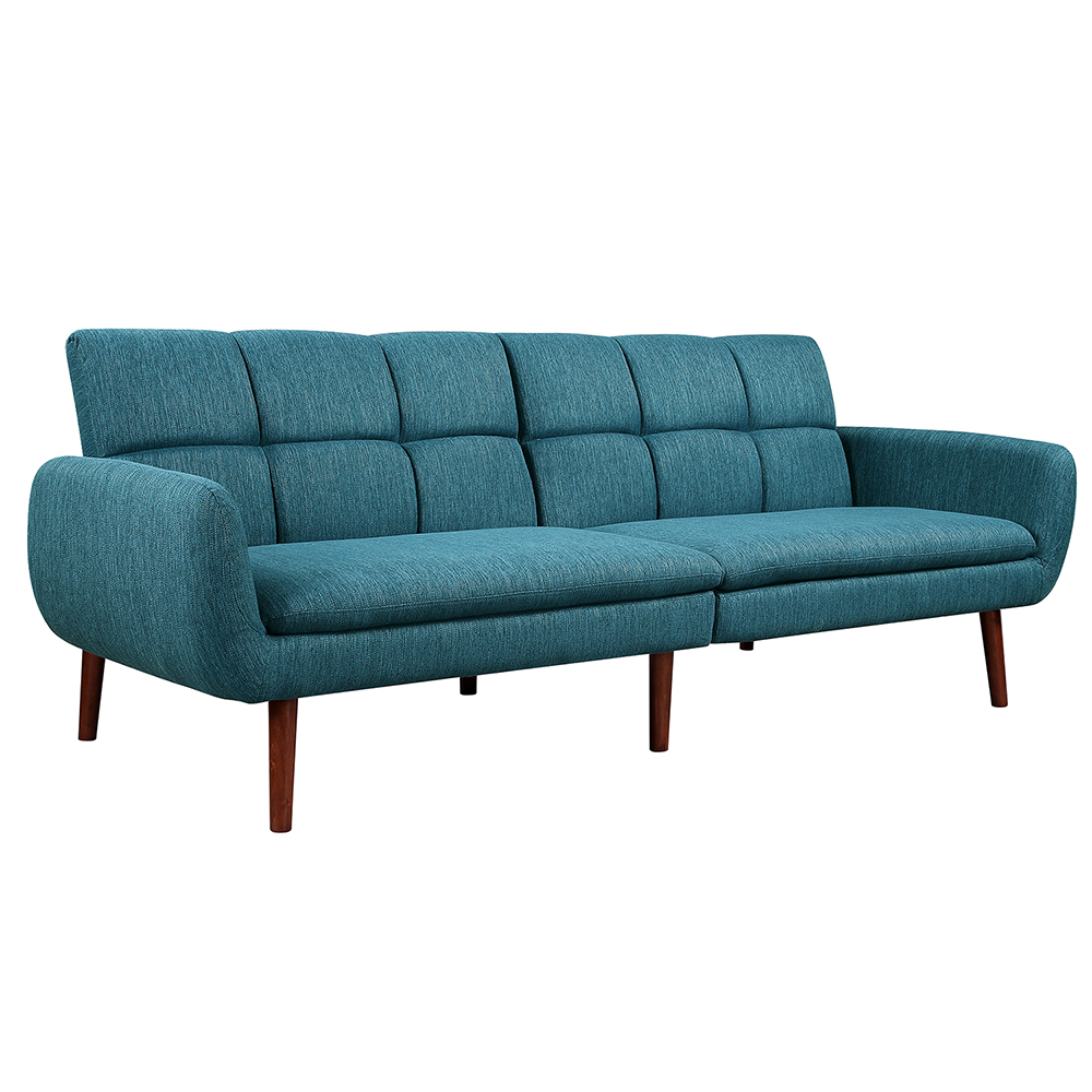 Orisfur 2-Seat Linen Upholstered Sofa Bed with Wooden Frame and Adjustable Backrest, for Living Room, Bedroom, Office, Apartment - Green