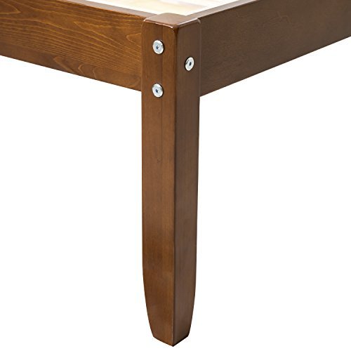 Twin Size Wooden Platform Bed Frame with Headboard, and Wooden Slats Support, No Spring Box Required (Frame Only) - Walnut