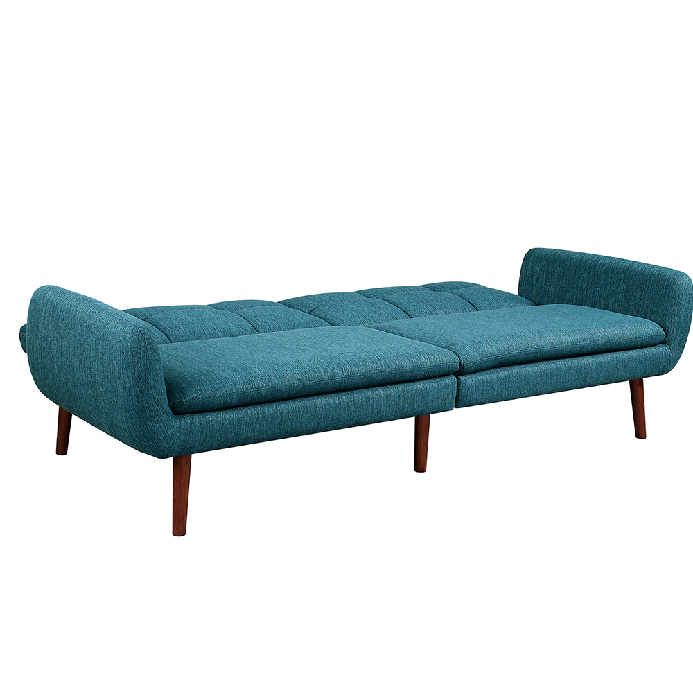 Orisfur 2-Seat Linen Upholstered Sofa Bed with Wooden Frame and Adjustable Backrest, for Living Room, Bedroom, Office, Apartment - Green