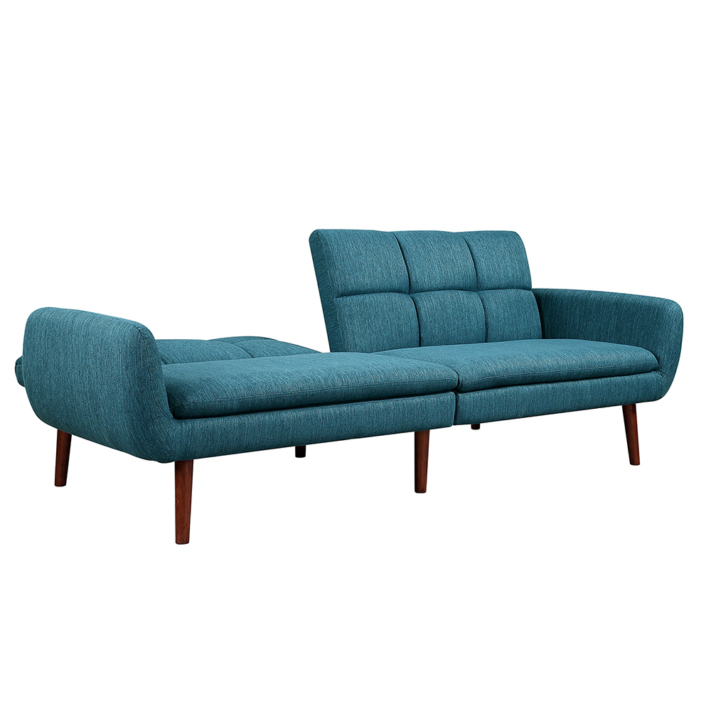 Orisfur 2-Seat Linen Upholstered Sofa Bed with Wooden Frame and Adjustable Backrest, for Living Room, Bedroom, Office, Apartment - Green