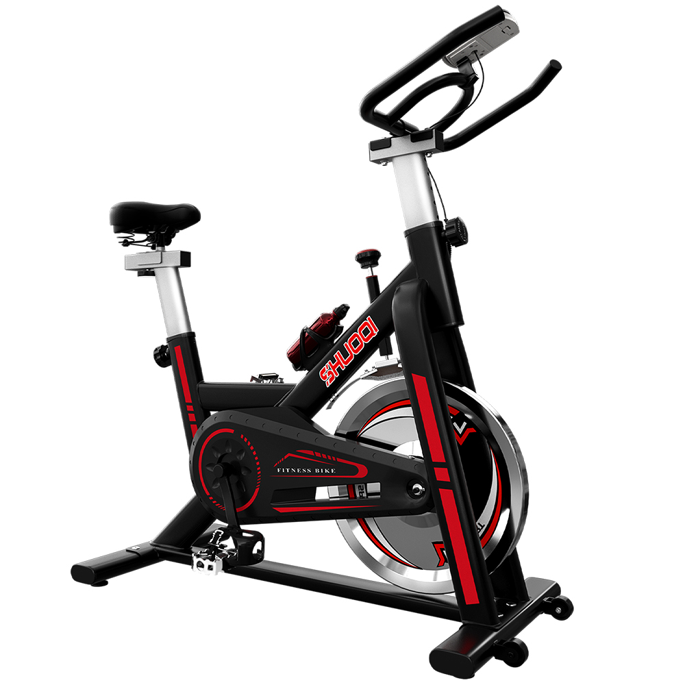 SHUOQI EB001-B Brush Spinning Bike Cycling Exercise Fitness Bike Adjustable Height for Indoor Workout - Black