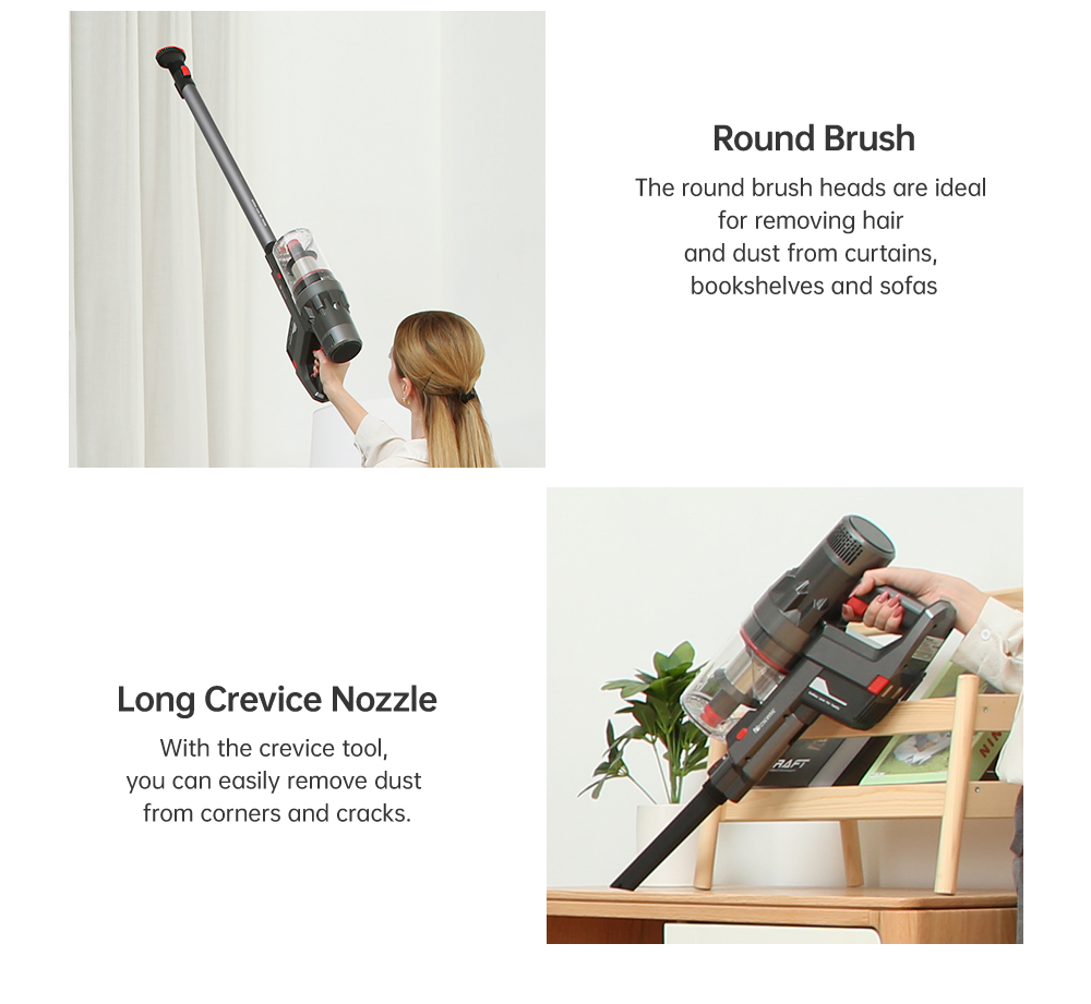 Proscenic P11 Handheld Cordless Vacuum Cleaner 25000pa 450W 2 in 1 Vacuuming Mopping ,Touch Screen, Removable & Rechargeable 2500mAh Battery, Lightweight Vacuum for Hard Floor, Carpet, Pet Hair- Gray