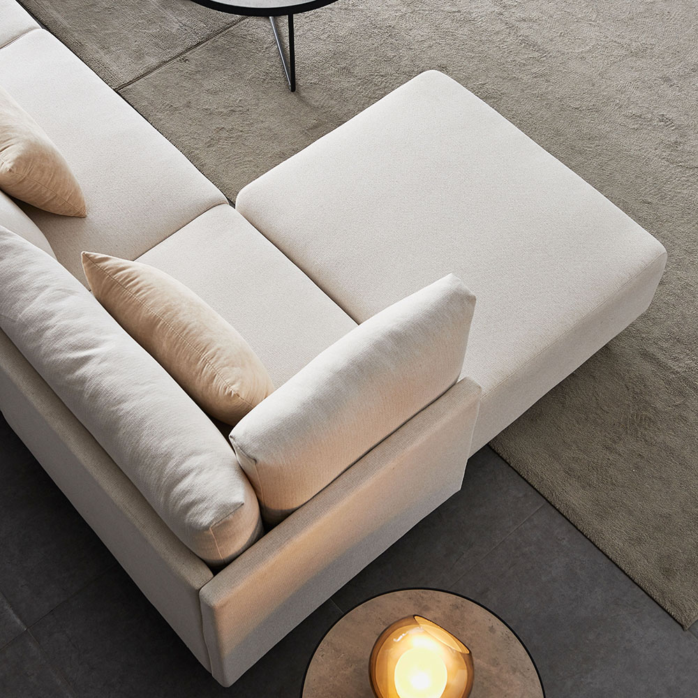 143" 6-Seat Polyester Upholstered Sectional Sofa with 2 Ottomans and Wooden Frame, for Living Room, Bedroom, Office, Apartment - Beige