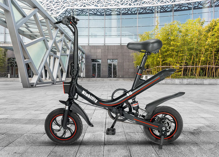 NIUBILITY B12 Electric Bicycle Pedal Assist Commuting Bike 7.8Ah Battery 350W Motor 25-30KM Travel mileage 12-inch Wheel 25Km/h Disk Brake Dual suspension - Black