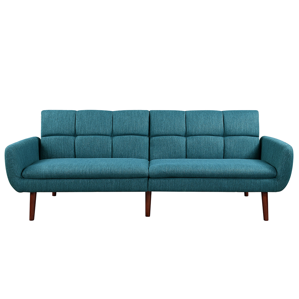 Orisfur 2-Seat Linen Upholstered Sofa Bed with Wooden Frame and Adjustable Backrest, for Living Room, Bedroom, Office, Apartment - Green