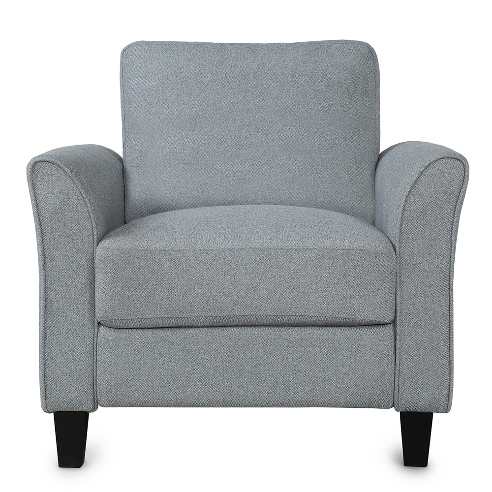 1+2-Seat Linen Upholstered Sofa with Wooden Frame, for Living Room, Bedroom, Office, Apartment - Dark Gray