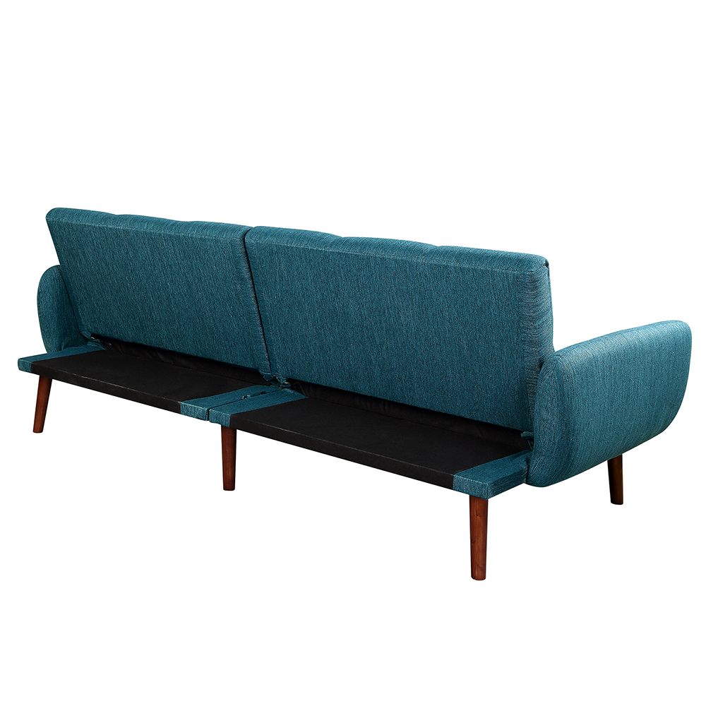 Orisfur 2-Seat Linen Upholstered Sofa Bed with Wooden Frame and Adjustable Backrest, for Living Room, Bedroom, Office, Apartment - Green