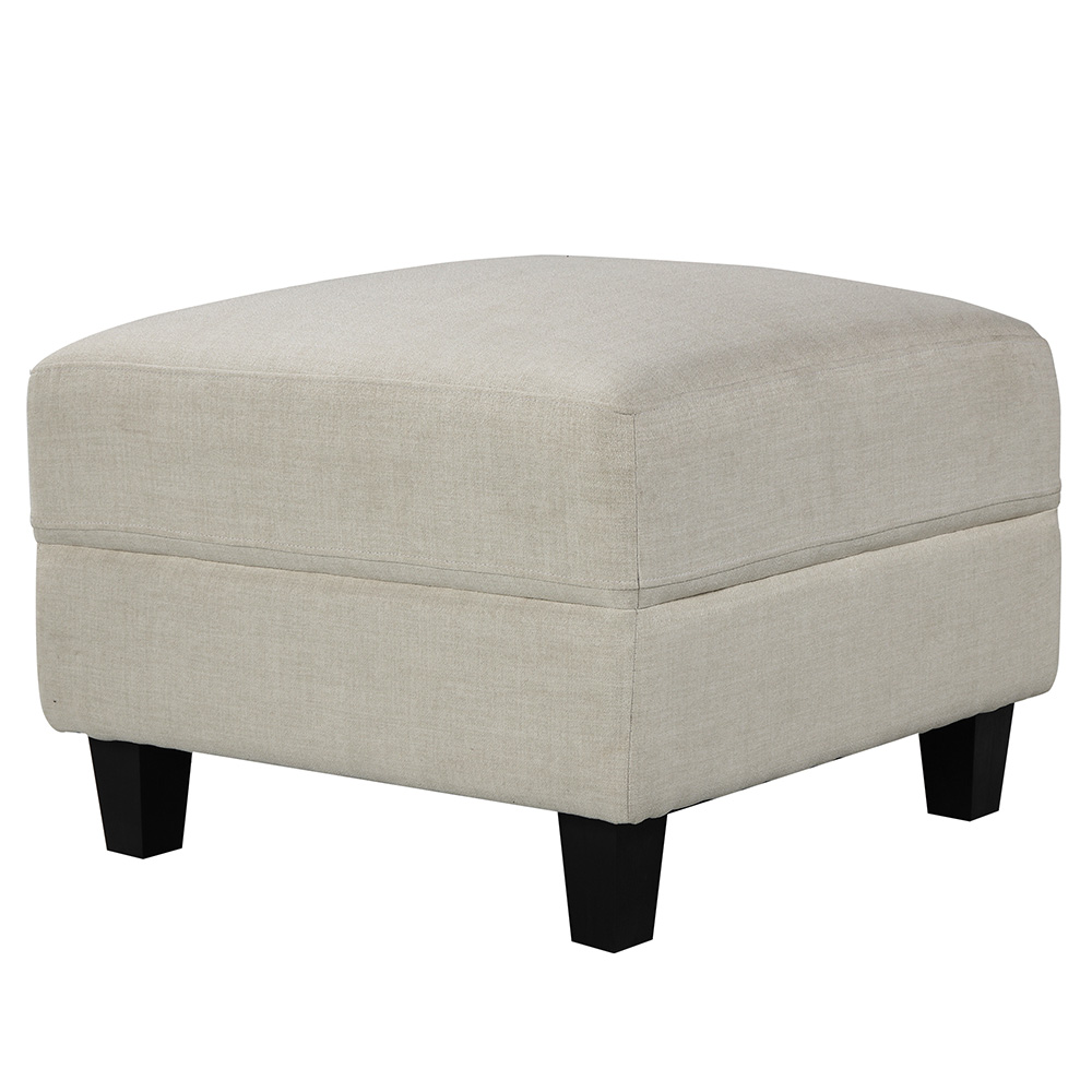 U-STYLE 84" 5-Seat Microfiber Upholstered Sofa with Ottoman and Wooden Frame, for Living Room, Bedroom, Office, Apartment - Beige