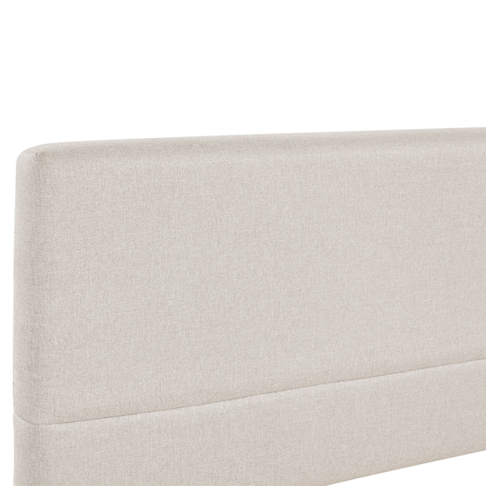 Queen-Size Upholstered Platform Bed Frame with Headboard and Wooden Slats Support, No Box Spring Needed (Only Frame) - Beige