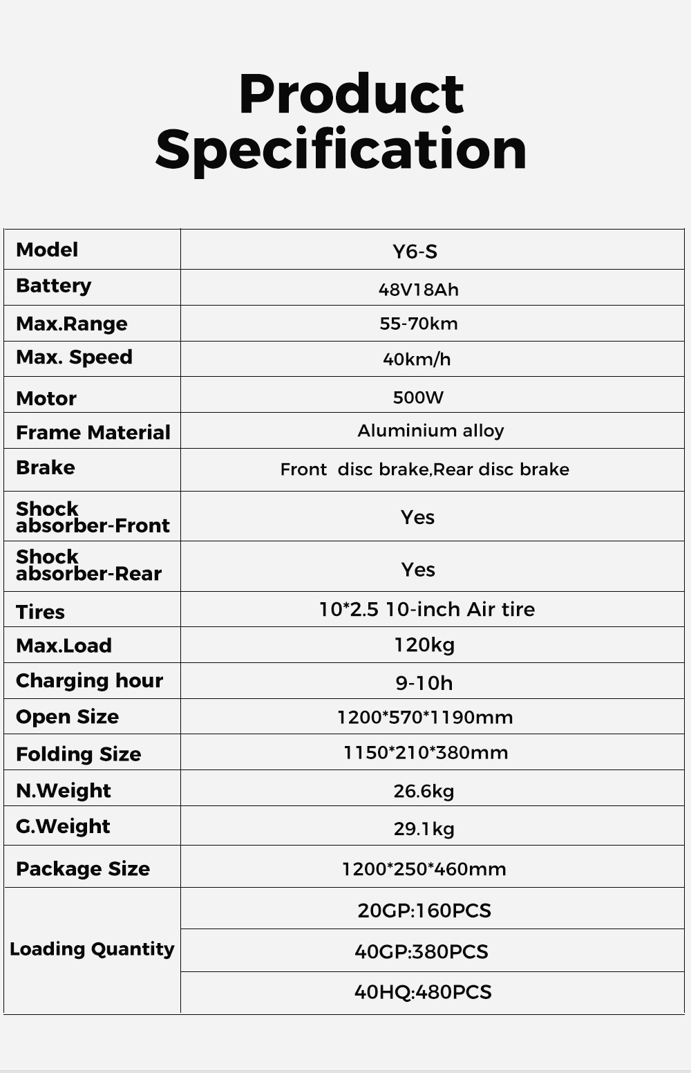 JOYOR F6-S Electric Folding Scooter 48V 18Ah Battery 500W Motor 55-75km Max Mileage Range Max Speed 40km/h 10 inch Air tire Aluminium alloy Frame Disc Brake Black