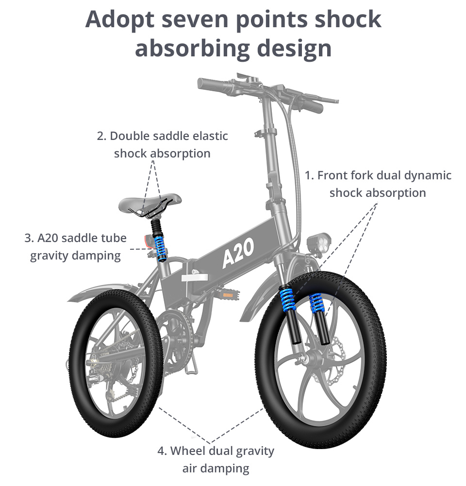 ADO A20 Electric Folding Bike 20 Inch City Bicycle 350W Hall Brushless