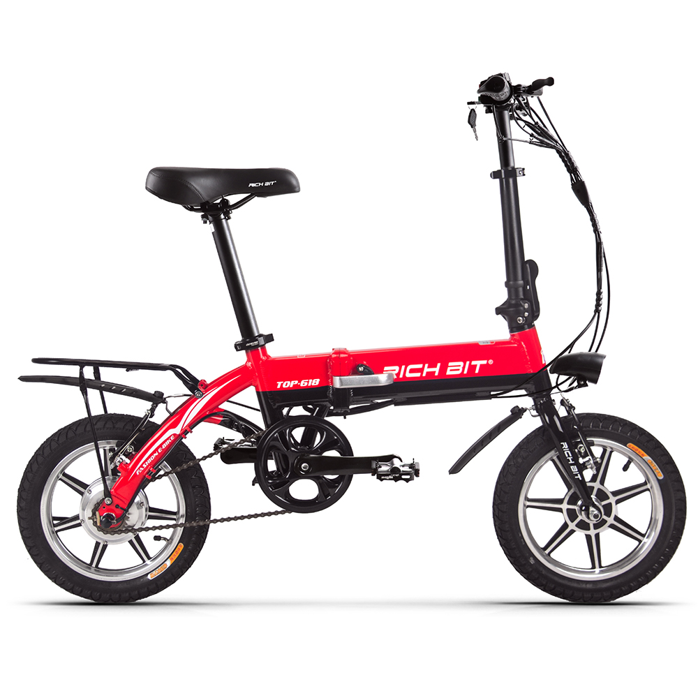 RICH BIT TOP-618 Electric City Folding Bike Ultralight 250W Brushless Motor 7.5Ah LG Battery Throttle mode 35-40km Range Max Speed 30-35km/h Alloy Aluminum 6061 Frame - White