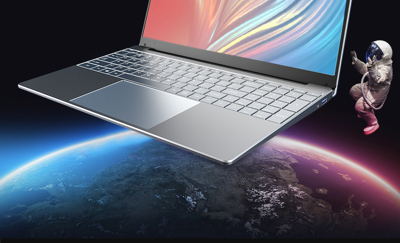 KUU A10 Laptops Intel Celeron J4125 Processor 15.6-inch IPS Screen Office Notebook 8GB RAM 256GB SSD Windows 10 - Silver