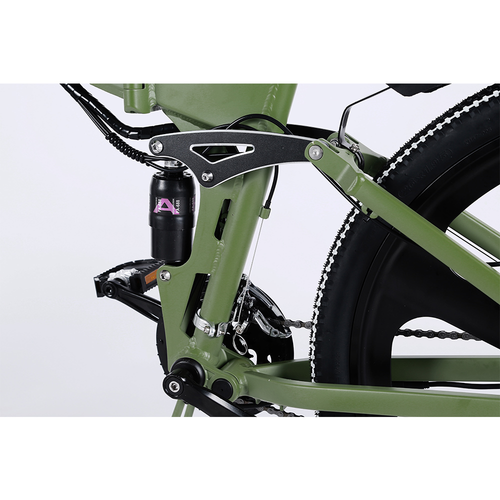 STAREACH A26 Folding Electric Mountain Bike 10Ah Battery 350W Motor 26 Inch Wheels Aluminum Alloy Frame Shimano 21-speed Shifter Max Speed 25km/h 80KM Power-assisted Range Disc Brake MTB - Green