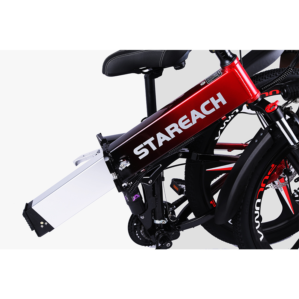 STAREACH A26 Folding Electric Mountain Bike 10Ah Battery 350W Motor 26 Inch Wheels Aluminum Alloy Frame Shimano 21-speed Shifter Max Speed 25km/h 80KM Power-assisted Range Disc Brake MTB - Green