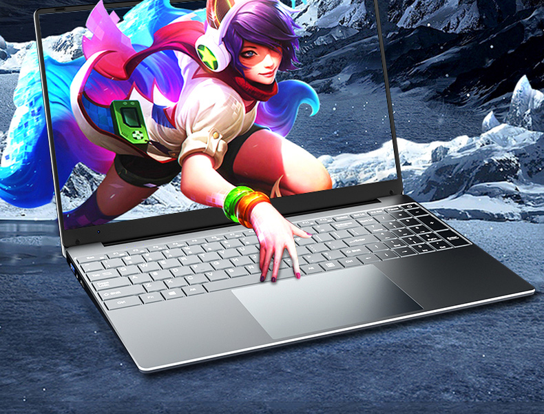 KUU A10 Laptops Intel Celeron J4125 Processor 15.6-inch IPS Screen Office Notebook 8GB RAM 256GB SSD Windows 10 - Silver