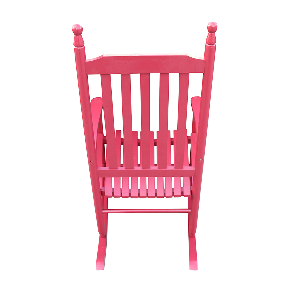Wooden Rocking Chair with Armrests and Slats Support, for Garden, Terrace, Porch, Poolside, Beach - Red