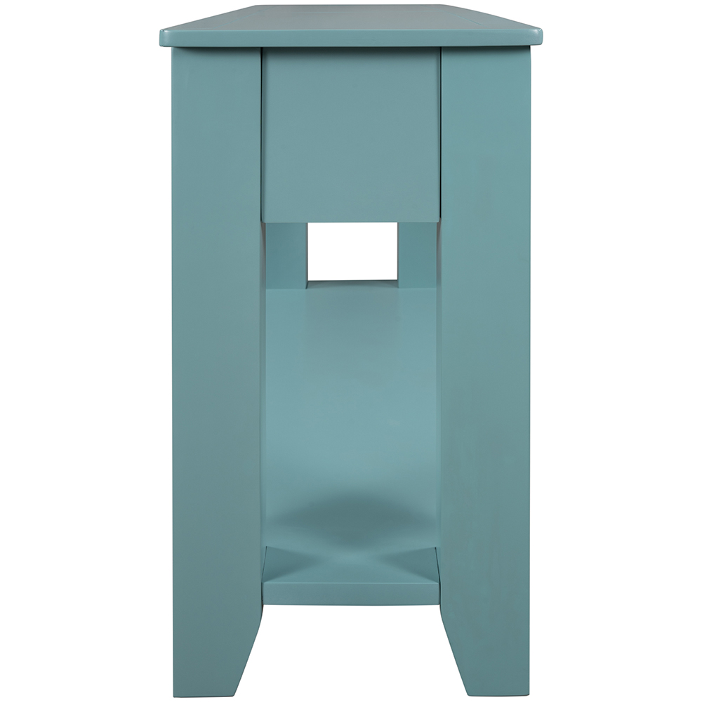 U-STYLE 55" Modern Style Wooden Console Table with 3 Storage Drawers, and Bottom Shelf, for Entrance, Hallway, Dining Room, Kitchen - Green