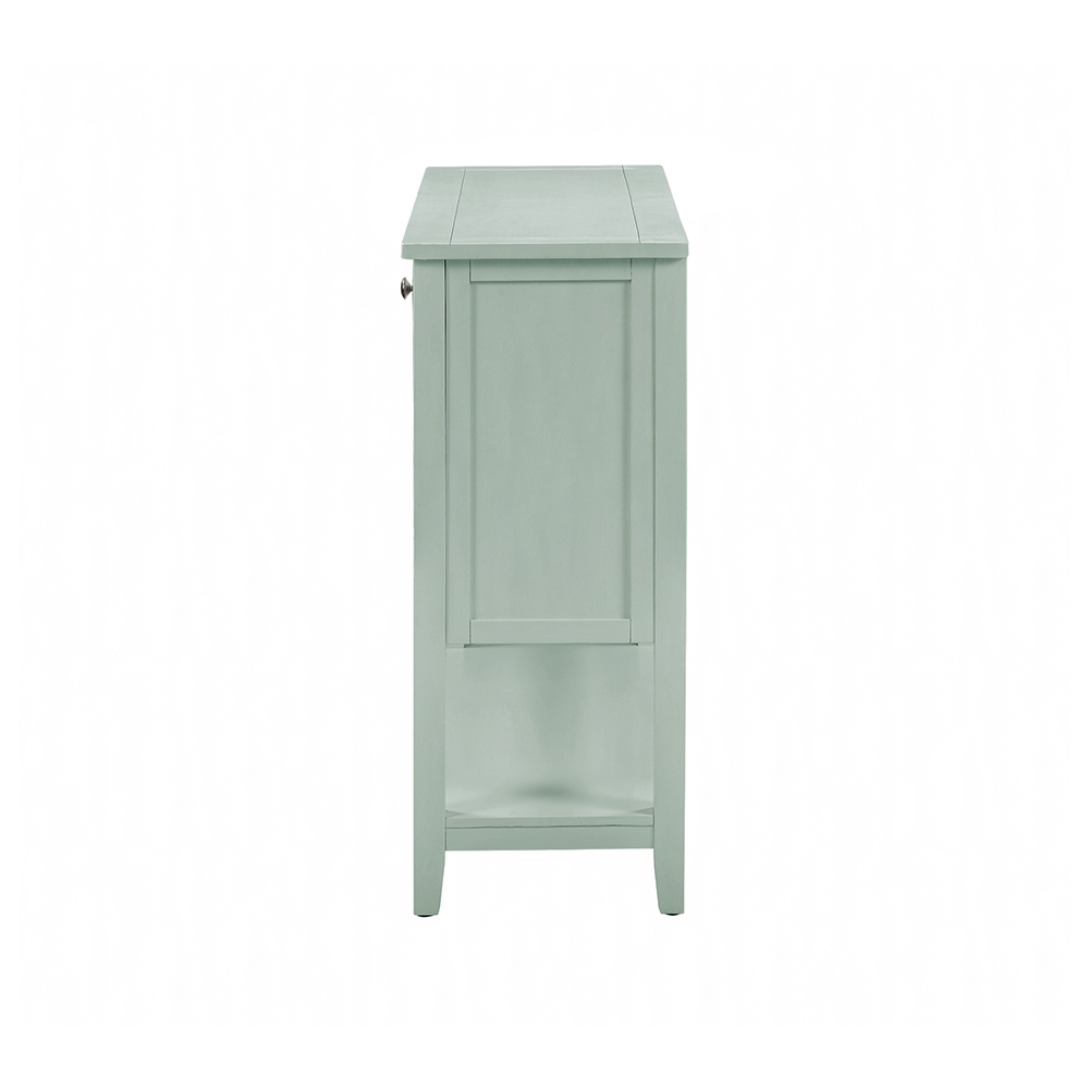 U-STYLE 39'' Modern Style Wooden Console Table with 2 Storage Drawers, 2 Cabinets and Bottom Shelf, for Entrance, Hallway, Dining Room, Kitchen - Green