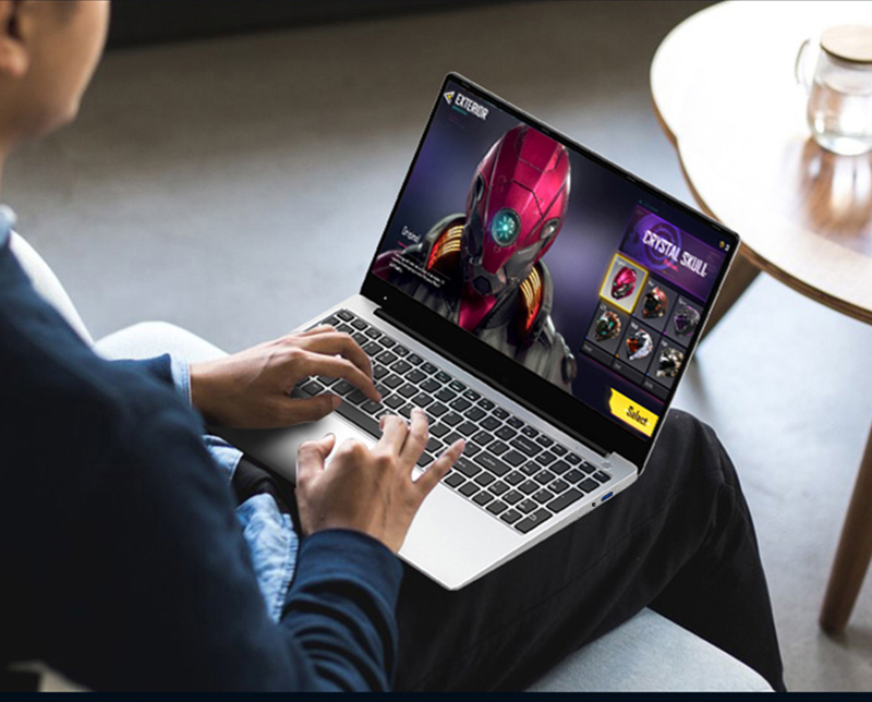 KUU A10 Laptops Intel Celeron J4125 Processor 15.6-inch IPS Screen Office Notebook 8GB RAM 256GB SSD Windows 10 - Black