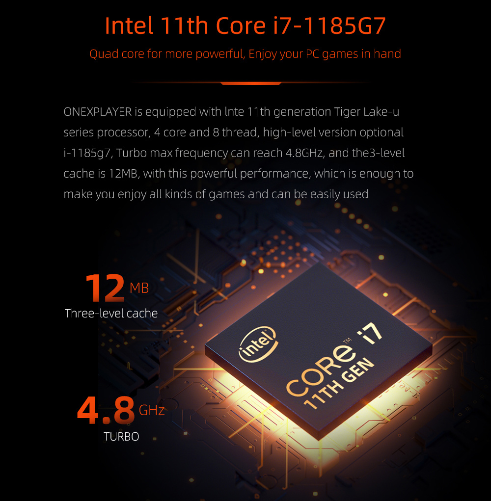 One Netbook ONEXPLAYER Game Console PC 8.4 Inch Pocket Computer i5-1135G7 16G RAM 512GB SSD IPS Touch Screen Windows 10 US Plug