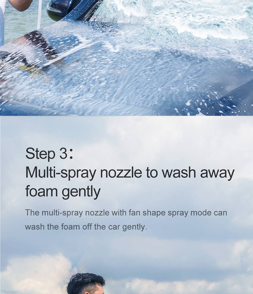 Xiaomi JIMMY JW31 Lightweight Cordless Pressure Washer Self-priming Faucet Long Cleaning Lance Eco Energy Saving Mode Portable Cleaner Global Version - Black