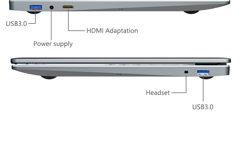 KUU A10 Laptops Intel Celeron J4125 Processor 15.6-inch IPS Screen Office Notebook 8GB RAM 256GB SSD Windows 10 - Silver