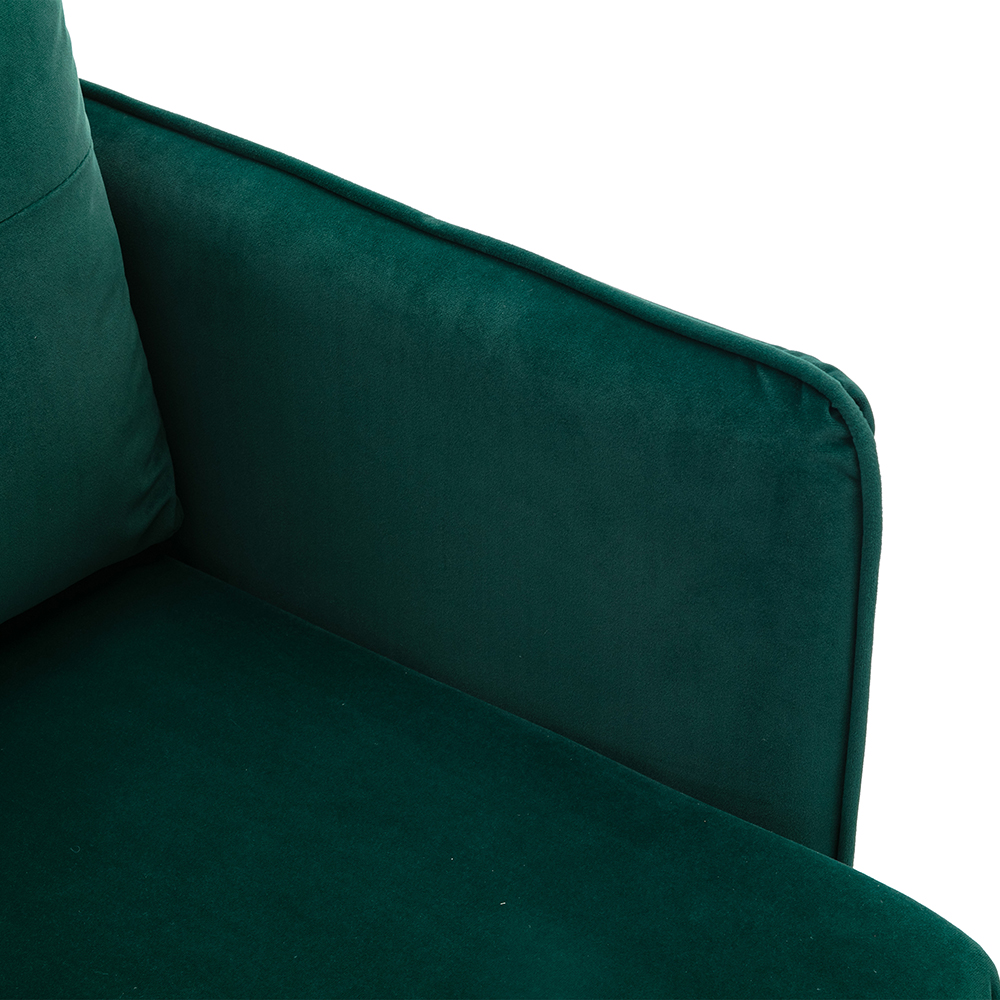 COOLMORE 55.91" 2-Seat Velvet Upholstered Sofa with Plywood Frame, and Stainless Feet, for Living Room, Bedroom, Office, Apartment - Green