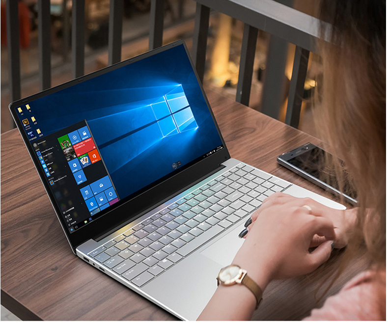 KUU A10 Laptops Intel Celeron J4125 Processor 15.6-inch IPS Screen Office Notebook 8GB RAM 256GB SSD Windows 10 - Silver