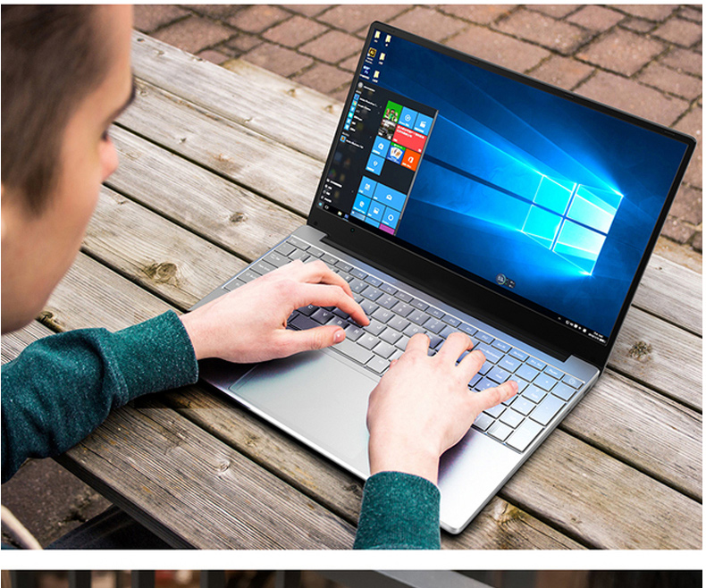 KUU A10 Laptops Intel Celeron J4125 Processor 15.6-inch IPS Screen Office Notebook 8GB RAM 256GB SSD Windows 10 - Silver