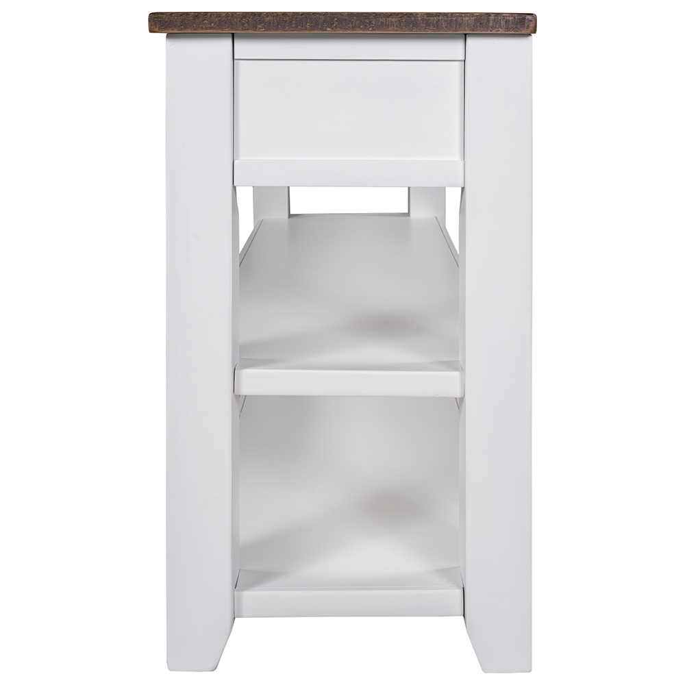 U-STYLE 48'' Modern Style Wooden Console Table with 3 Storage Drawers, and 2 Shelves, for Entrance, Hallway, Dining Room, Kitchen - White
