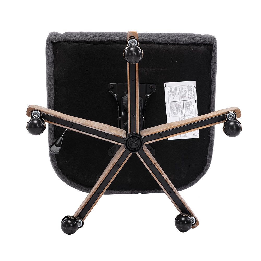 COOLMORE Modern Leisure Linen Swivel Shell Chair Height Adjustable with Curved Backrest and Casters for Living Room, Bedroom, Dining Room, Office - Dark Gray