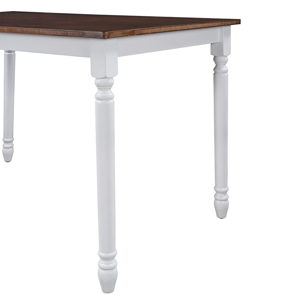 TOPMAX Retro Farmhouse Solid Wood Dining Table, for Small Apartment, Studio, Kitchen - Cherry + White
