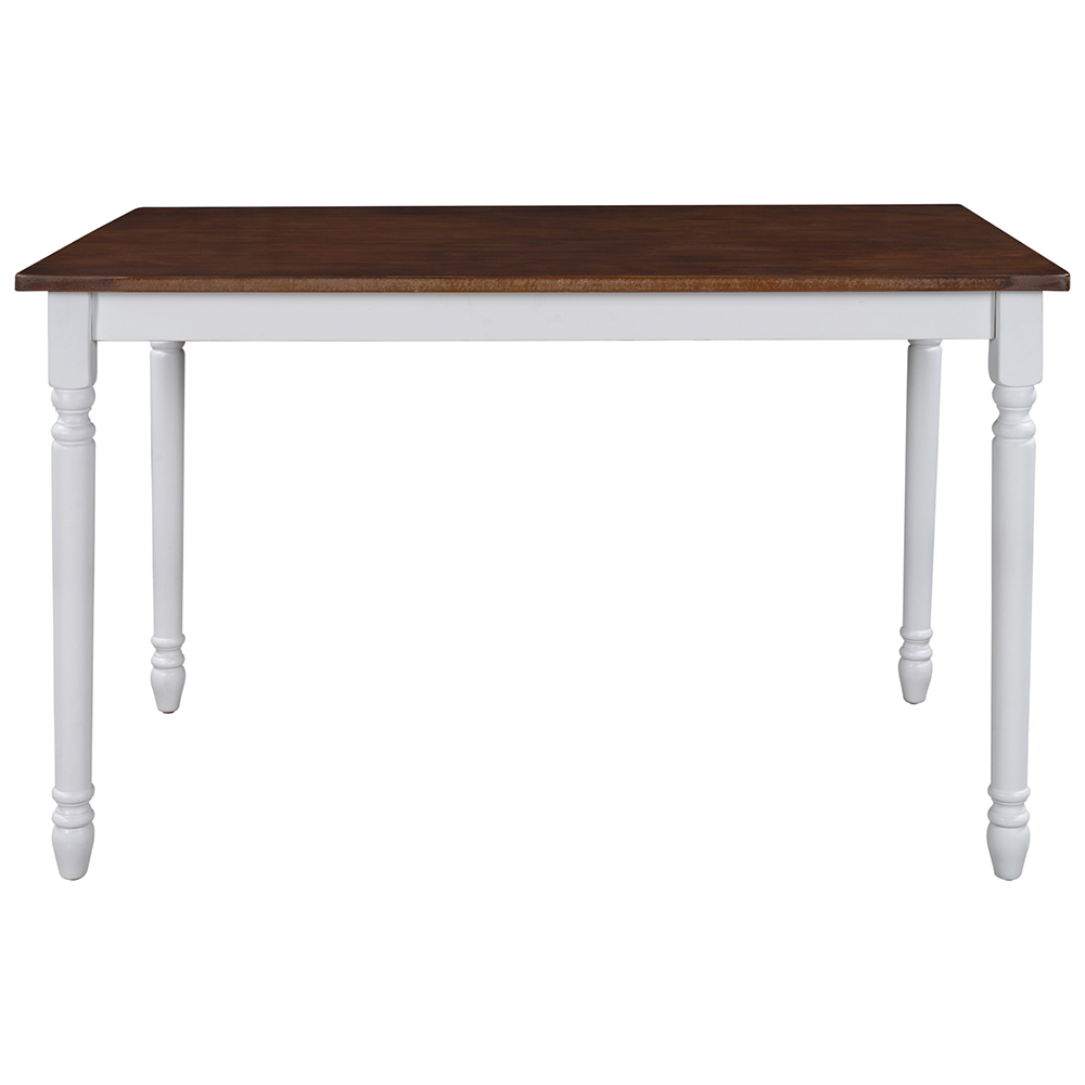 TOPMAX Retro Farmhouse Solid Wood Dining Table, for Small Apartment, Studio, Kitchen - Cherry + White