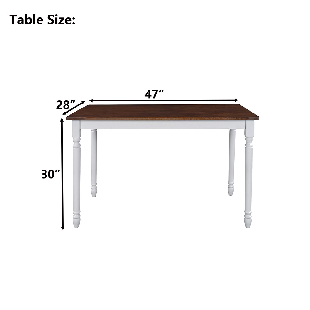 TOPMAX Retro Farmhouse Solid Wood Dining Table, for Small Apartment, Studio, Kitchen - Cherry + White