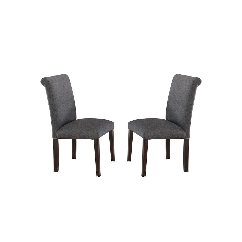 Fabric Upholstered Dining Chair Set of 2, with Wood Frame, for Restaurant, Cafe, Tavern, Office, Living Room - Gray