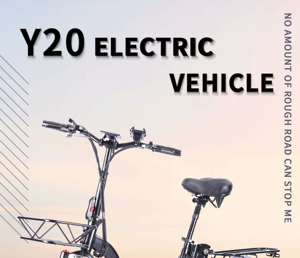 CMACEWHEEL Y20 Electric Moped Bike 20 x 4.0 Fat Tires Five Speeds 750W Motor 15AH Battery Smart Display Alloy integrated Wheels - Black