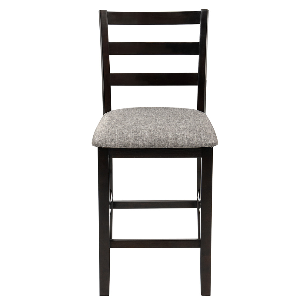 TREXM PU Leather Padded Counter Height Dining Chair Set of 4, with Wooden Frame, for Restaurant, Cafe, Tavern, Office, Living Room - Espresso