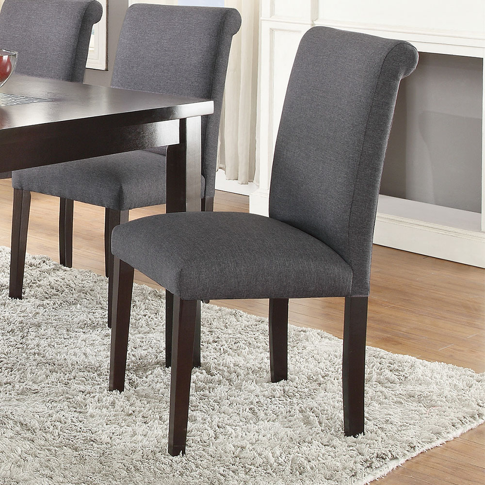 Fabric Upholstered Dining Chair Set of 2, with Wood Frame, for Restaurant, Cafe, Tavern, Office, Living Room - Gray