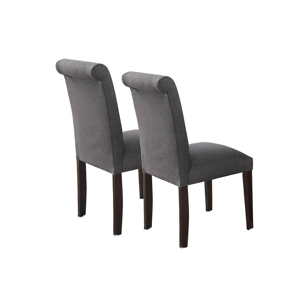 Fabric Upholstered Dining Chair Set of 2, with Wood Frame, for Restaurant, Cafe, Tavern, Office, Living Room - Gray