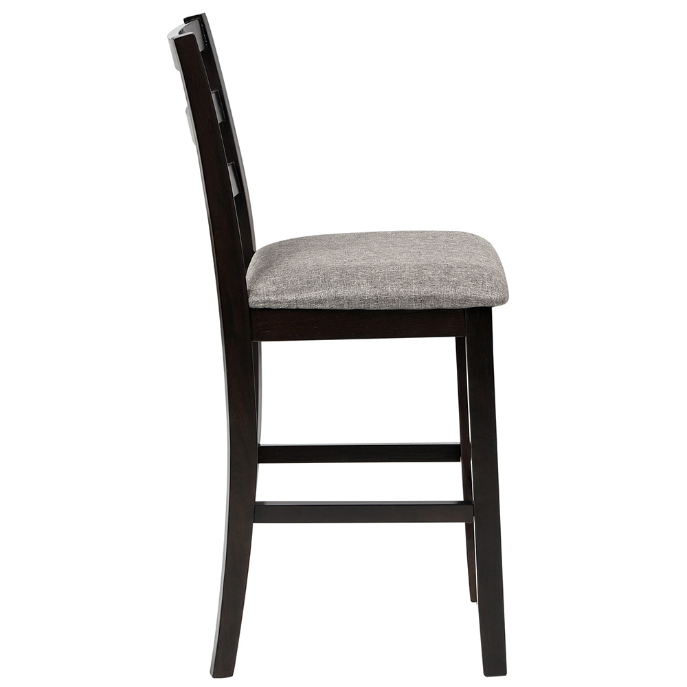TREXM PU Leather Padded Counter Height Dining Chair Set of 4, with Wooden Frame, for Restaurant, Cafe, Tavern, Office, Living Room - Espresso