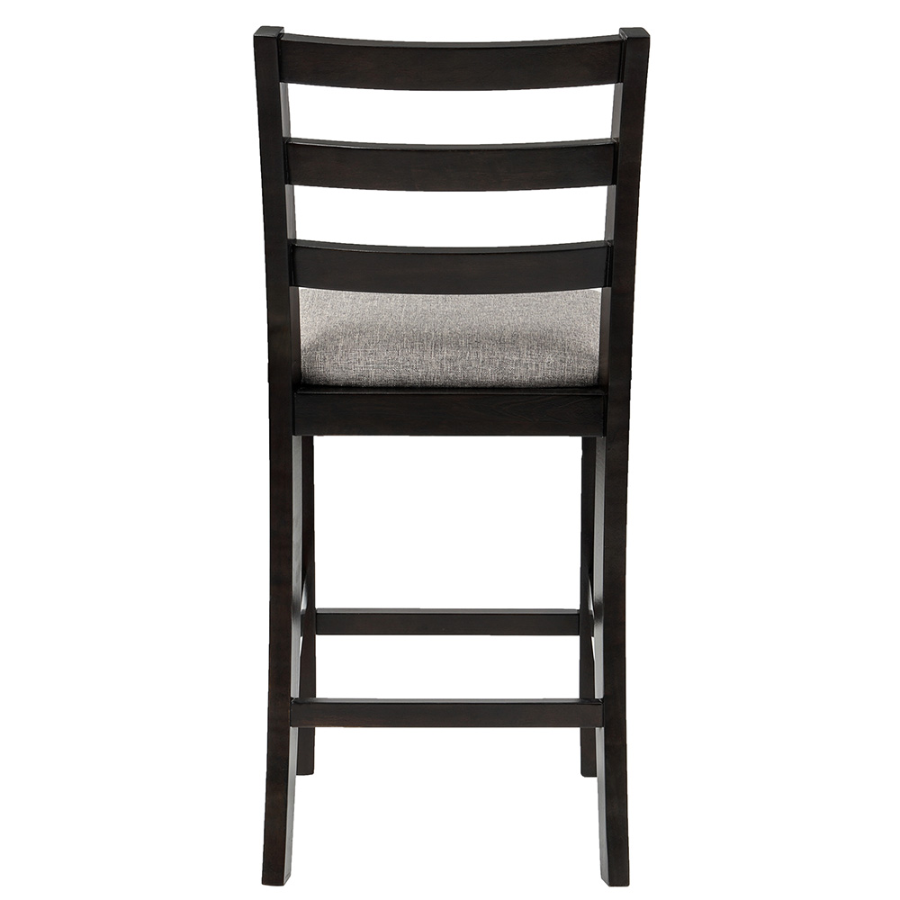 TREXM PU Leather Padded Counter Height Dining Chair Set of 4, with Wooden Frame, for Restaurant, Cafe, Tavern, Office, Living Room - Espresso